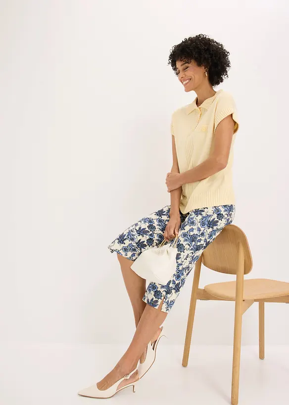 Capribyxa i bomullsstretch, bonprix