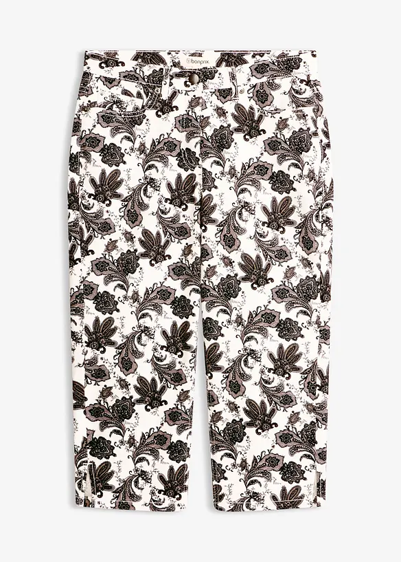 Capribyxa i bomullsstretch, bonprix