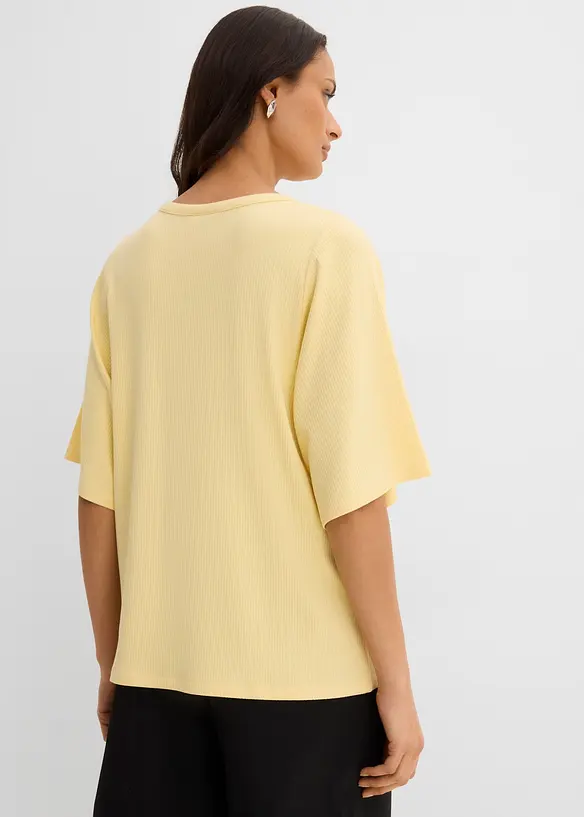 Ribbstickad topp i viskosmix, bonprix