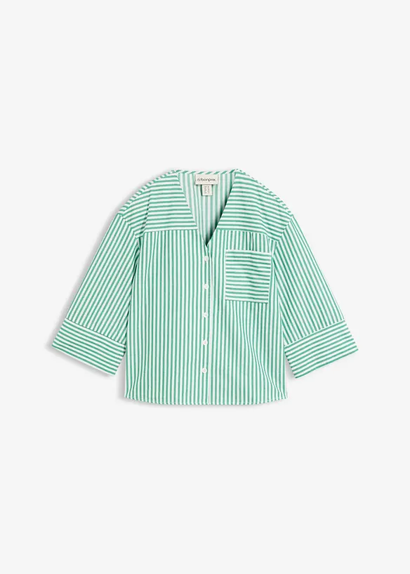 Randig blus i bomull, bonprix