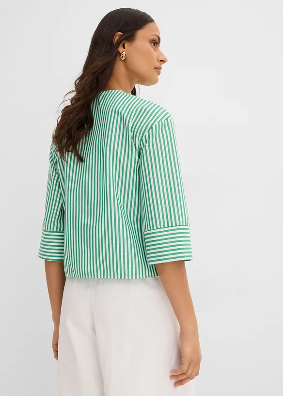 Randig blus i bomull, bonprix