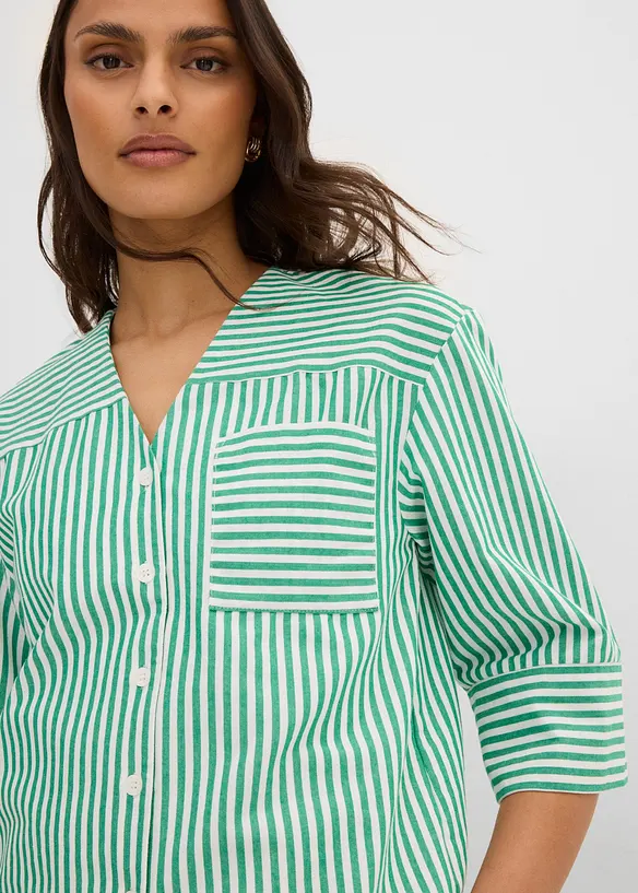 Randig blus i bomull, bonprix