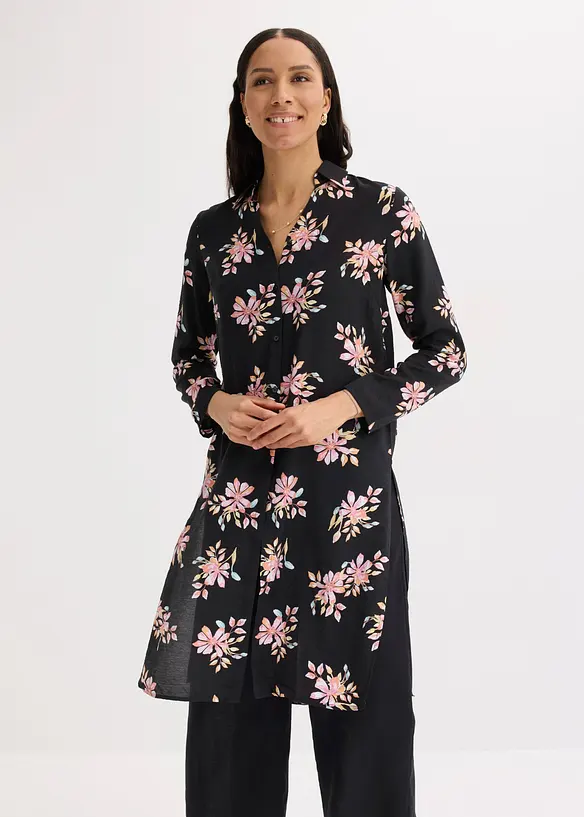 L&aring;ng blus i mjuk viskosmix, bonprix