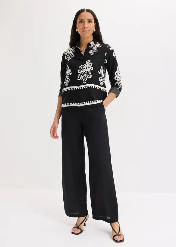 Blus av viskos med mjukt fall, bonprix