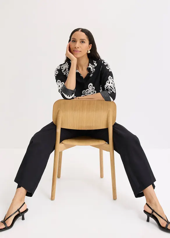 Blus av viskos med mjukt fall, bonprix