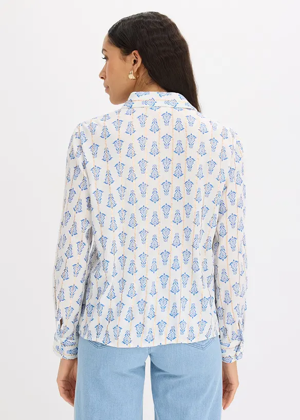 Blus av viskos med struktur och glittrande effekter, bonprix