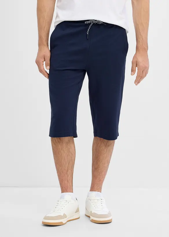 Jerseyshorts i l&aring;ng modell med ekologisk bomull (2-pack), bonprix