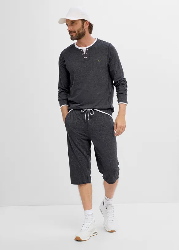 Jerseyshorts i l&aring;ng modell med ekologisk bomull (2-pack), bonprix