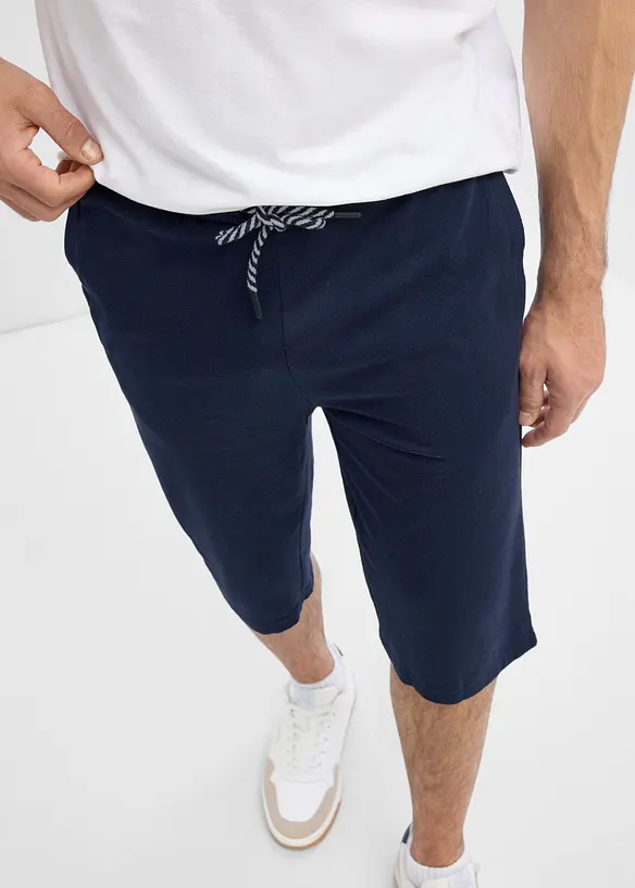 Jerseyshorts i l&aring;ng modell med ekologisk bomull (2-pack), bonprix