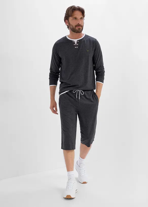 Jerseyshorts i l&aring;ng modell med ekologisk bomull (2-pack), bonprix
