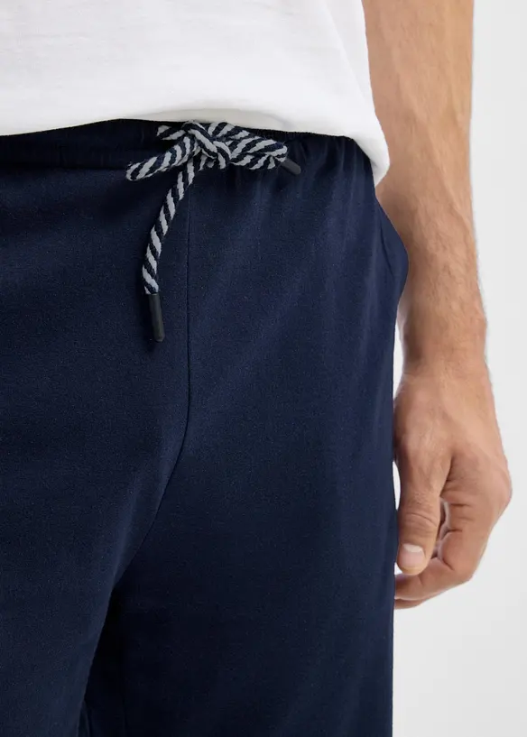 Jerseyshorts i l&aring;ng modell med ekologisk bomull (2-pack), bonprix