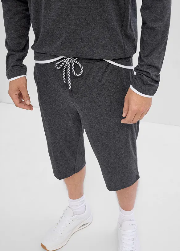 Jerseyshorts i l&aring;ng modell med ekologisk bomull (2-pack), bonprix