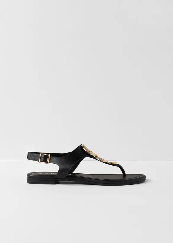 Flip flop-sandal med metallic-detaljer, bonprix