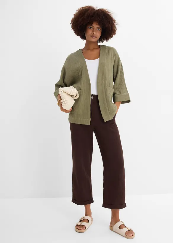 Kimono i luftig bomullsmuslin, bonprix
