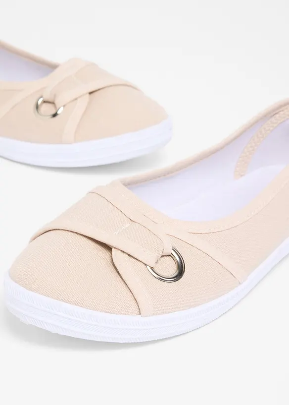 Ballerinaskor i bomullscanvas, bonprix