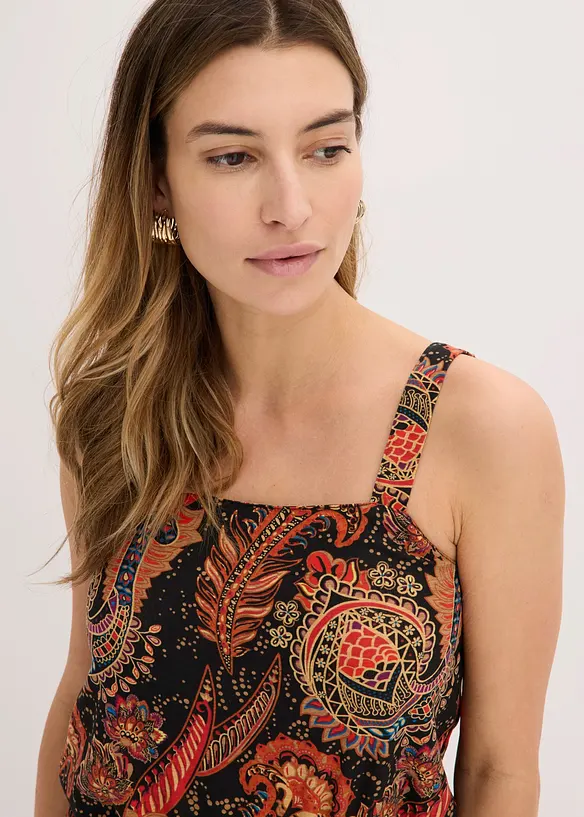 M&ouml;nstrad jumpsuit i jersey av mjuk viskosmix, bonprix