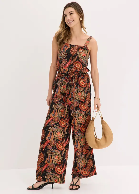 M&ouml;nstrad jumpsuit i jersey av mjuk viskosmix, bonprix
