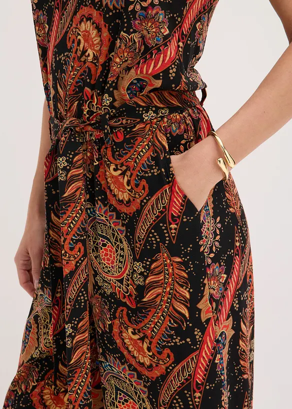 M&ouml;nstrad jumpsuit i jersey av mjuk viskosmix, bonprix