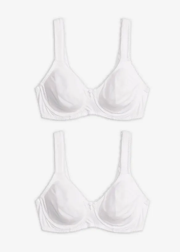 Minimizer-BH i T-shirtmodell med bygel och ekologisk bomull (2-pack), bonprix