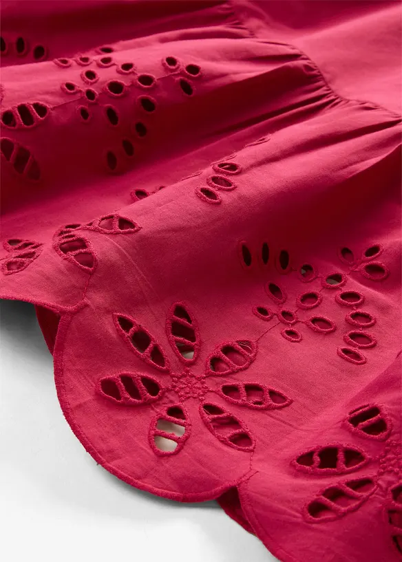 Bluslinne med slits och h&aring;lbroderi, bonprix