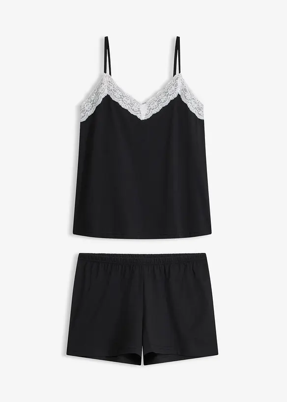 Kort pyjamas med spets, bonprix