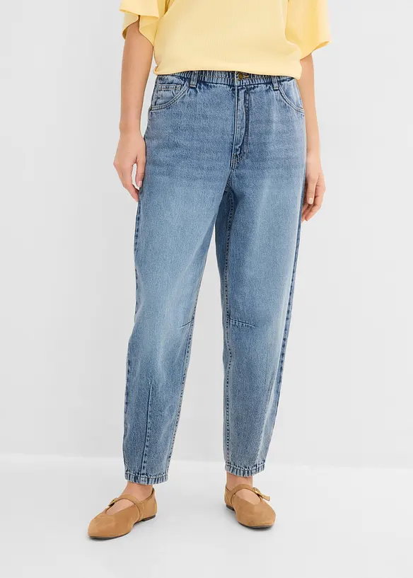 Barrel Jeans High Waist cropped, bonprix