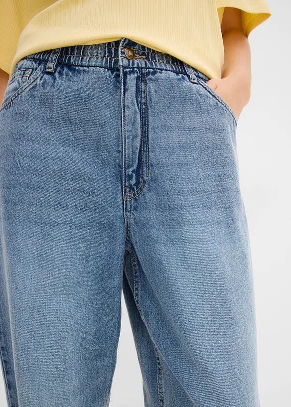 Barrel Jeans High Waist cropped, bonprix