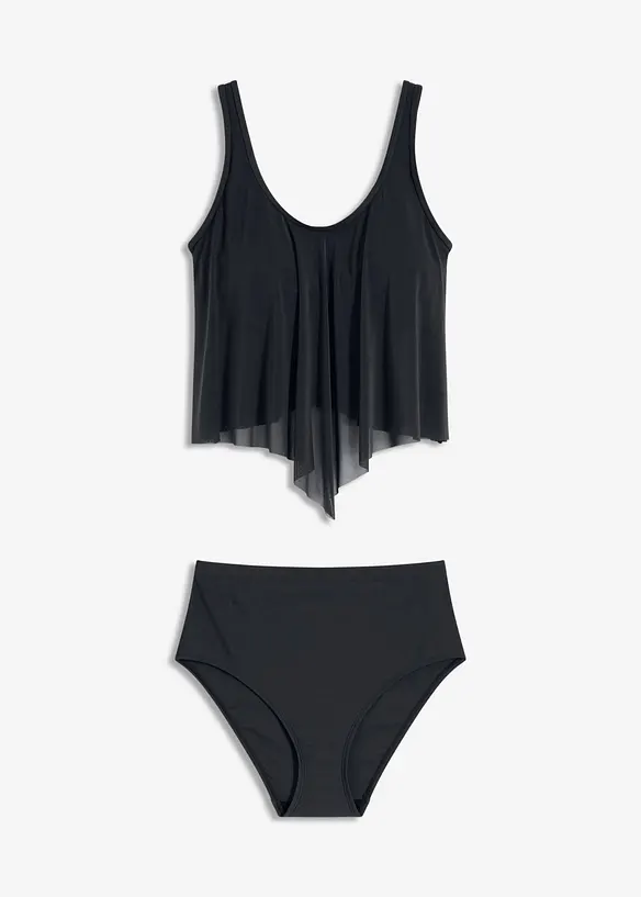 Tankini med transparent mesh (2 delar), bonprix