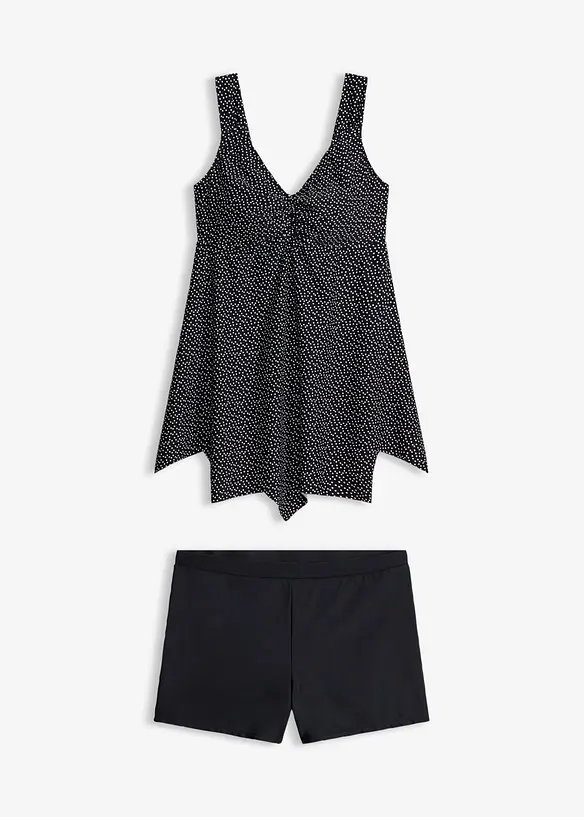 L&aring;ng tankini med sicksackkant nedtill (2 delar), bonprix