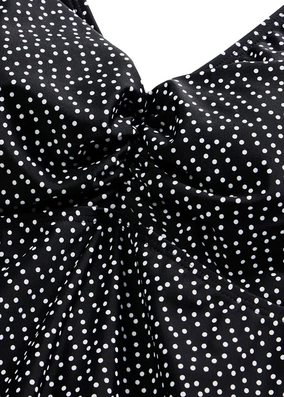 L&aring;ng tankini med sicksackkant nedtill (2 delar), bonprix