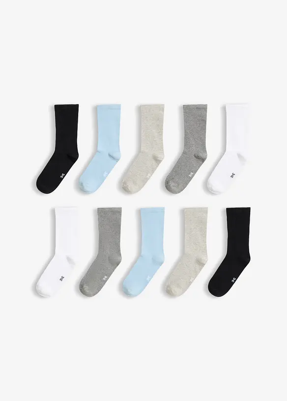 Strumpor med mudd som inte kl&auml;mmer (10-pack), bonprix