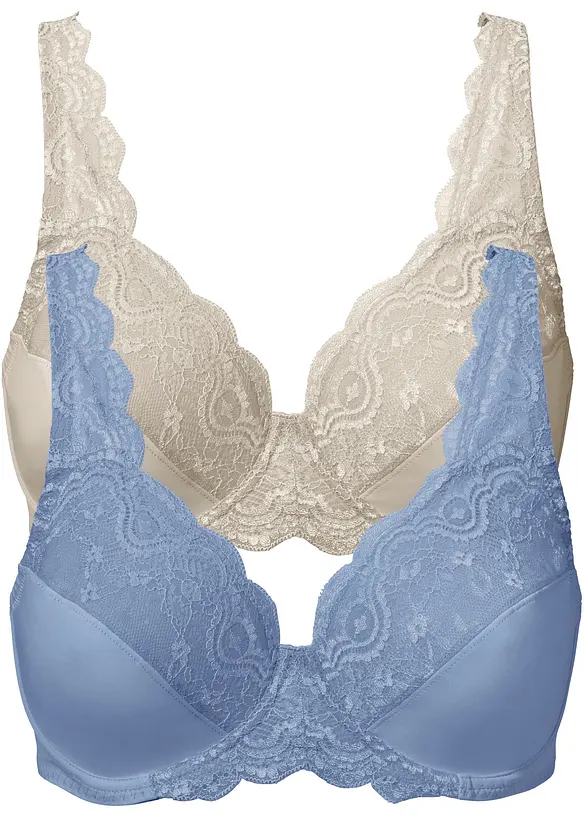 BH med bygel och fin spets (2-pack), bonprix