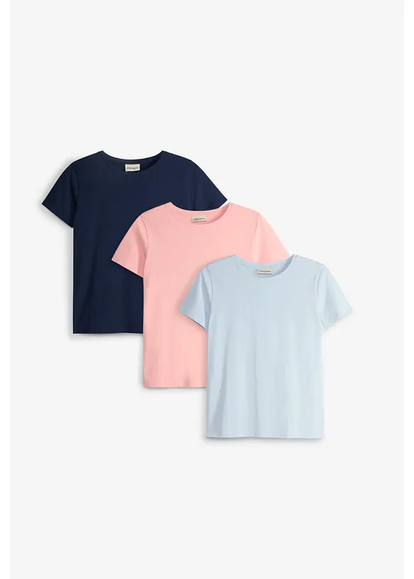 T-shirt i ekologisk bomull (3-pack), bonprix