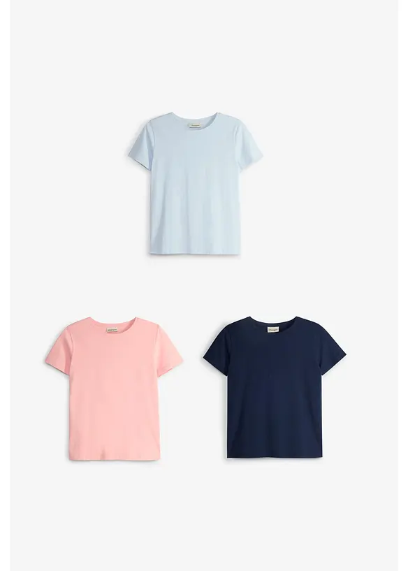 T-shirt i ekologisk bomull (3-pack), bonprix