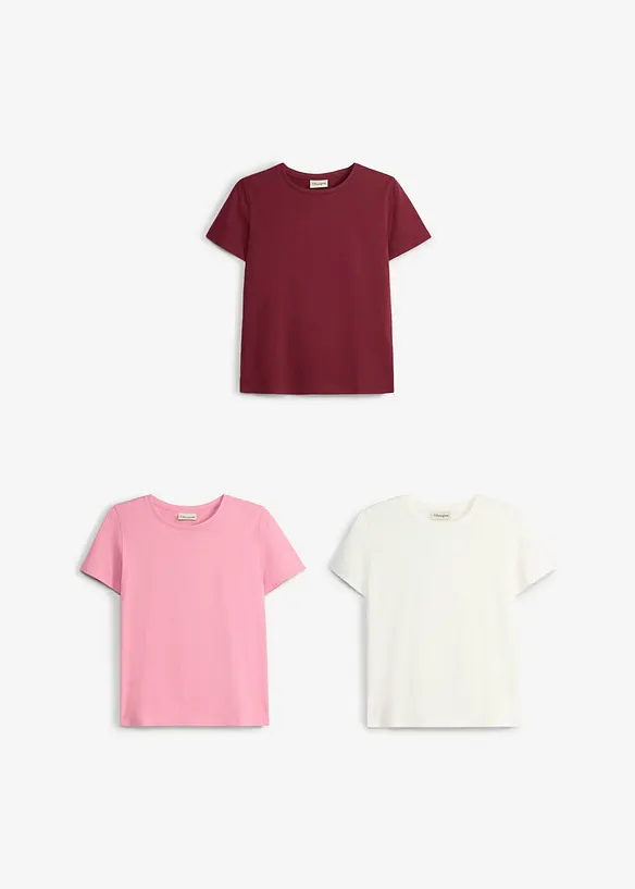 T-shirt i ekologisk bomull (3-pack), bonprix