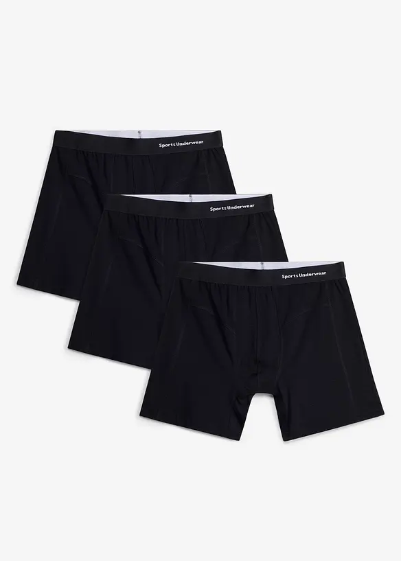 Medell&aring;nga boxershorts i tajt modell med ekologisk bomull (3-pack), bonprix