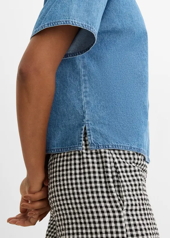 Blustunika i denim av ekologisk bomull, bonprix