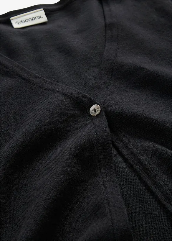 Finstickad cardigan av bomullsmix, bonprix