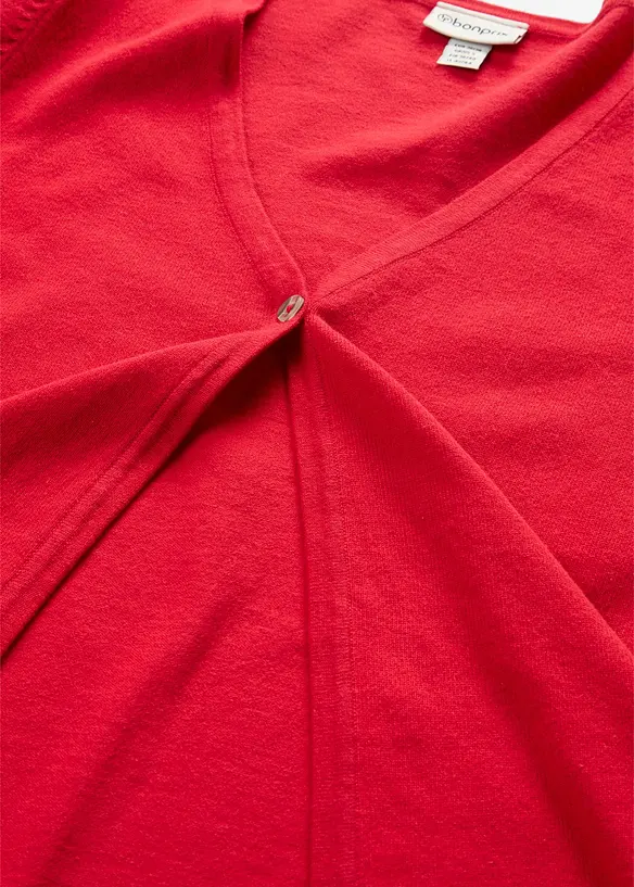 Finstickad cardigan av bomullsmix, bonprix