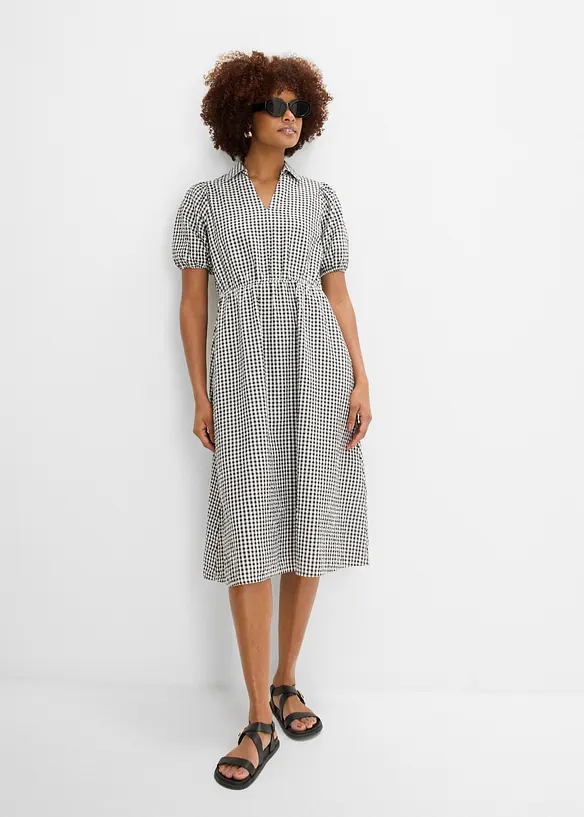 Mellanl&aring;ng kl&auml;nning i b&auml;ckeb&ouml;lja av bomull, bonprix