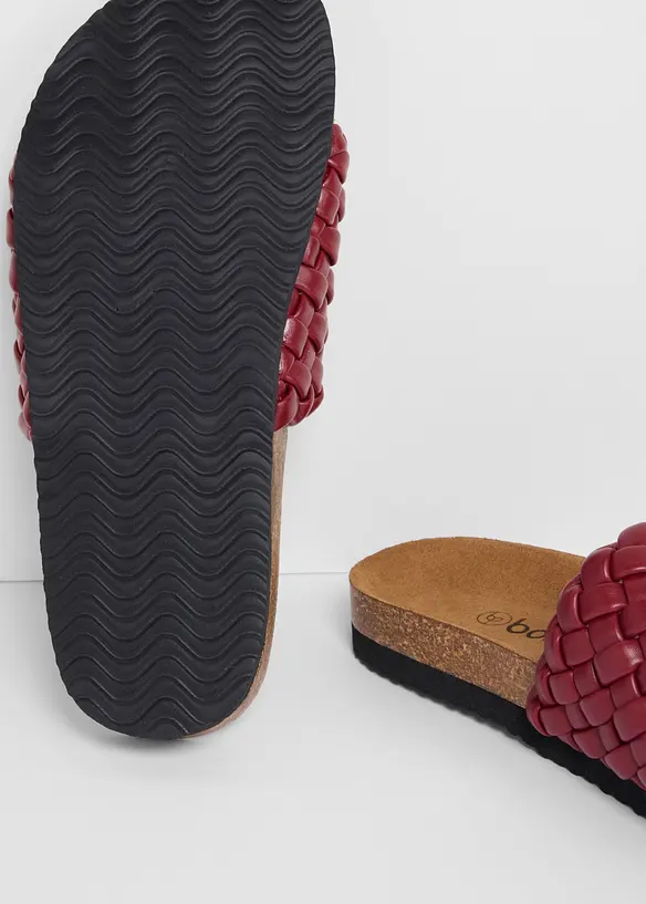 Toffla med fl&auml;tad look, bonprix