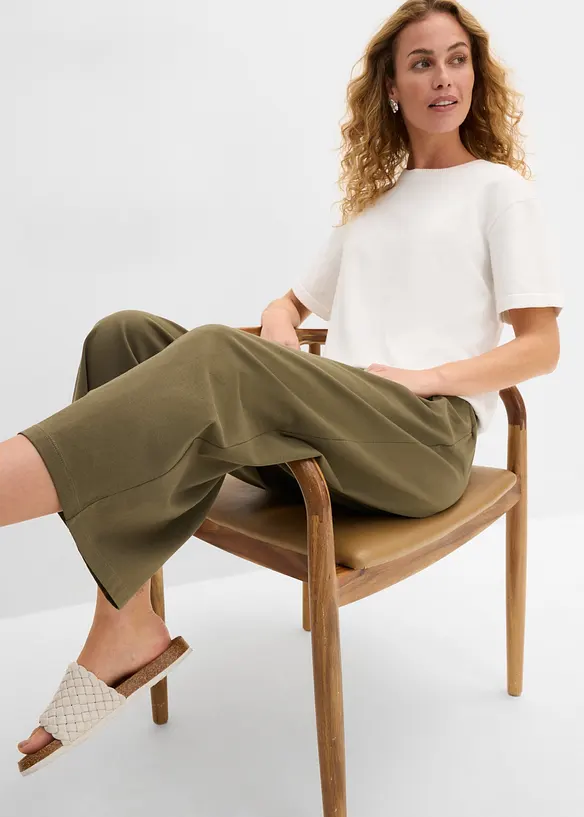 7/8-byxa av ekologisk bomull med stretch, bonprix