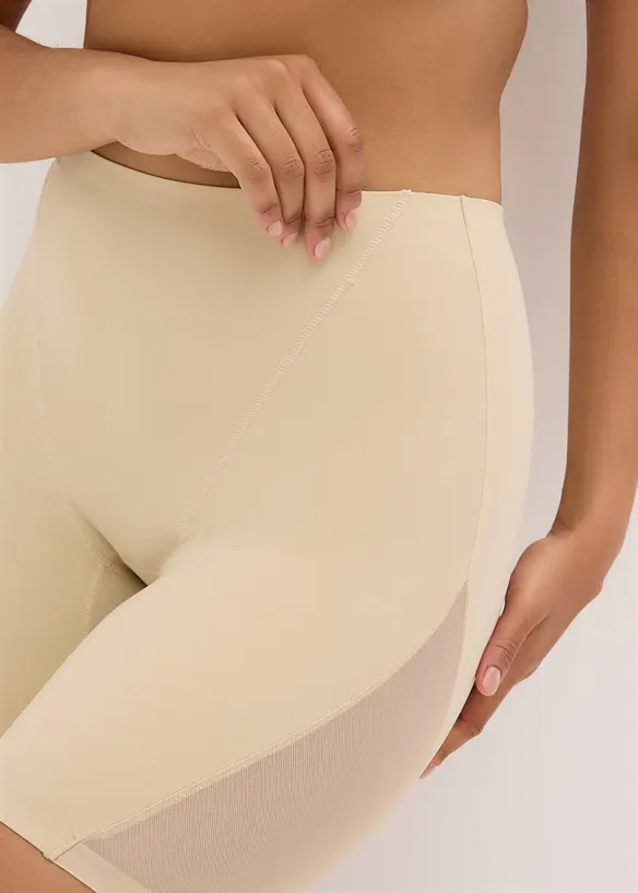 Trosa med l&aring;nga ben och medelh&ouml;g formande effekt samt transparent inf&auml;llning (2-pack), bonprix