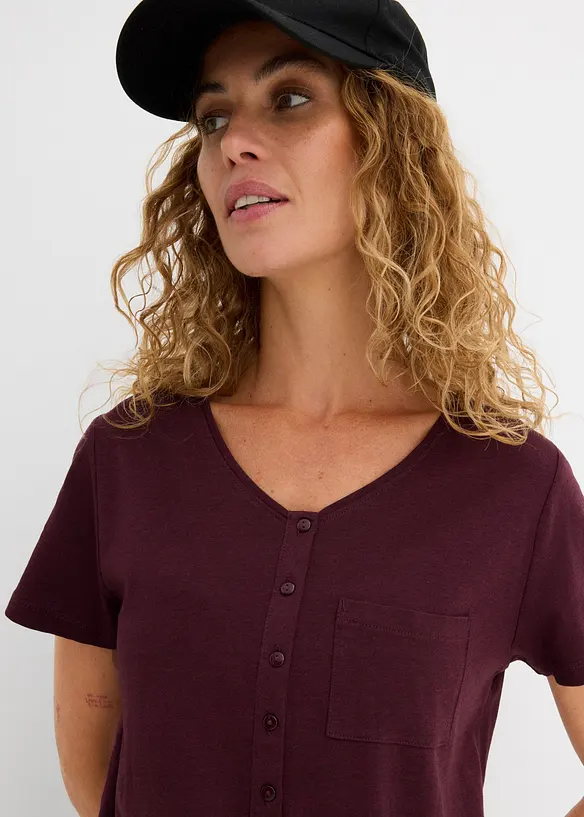 T-shirt med knappsl&aring;, bonprix