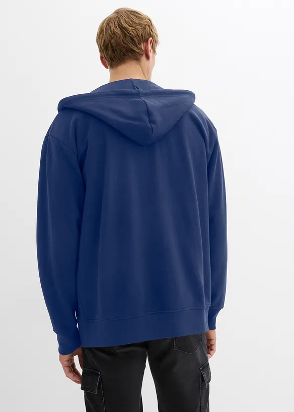 Munkjacka av ren bomull, med luva, Loose Fit, bonprix