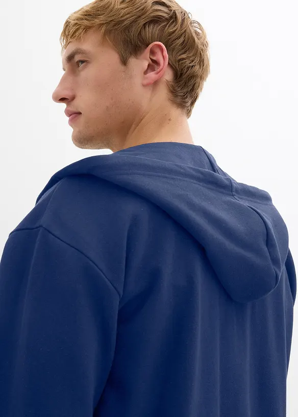 Munkjacka av ren bomull, med luva, Loose Fit, bonprix