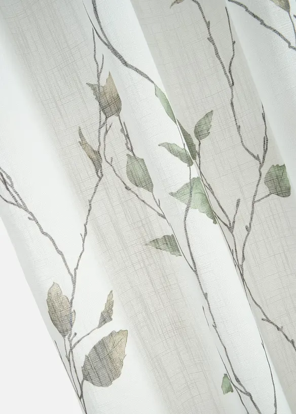Gardinl&auml;ngd med grenm&ouml;nster och &aring;tervunnen polyester (1-pack), bonprix