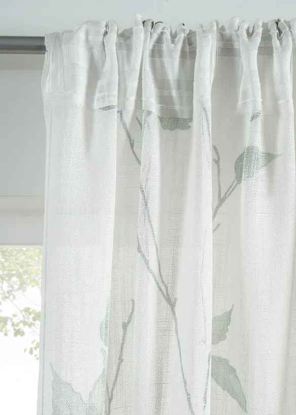 Gardinl&auml;ngd med grenm&ouml;nster och &aring;tervunnen polyester (1-pack), bonprix