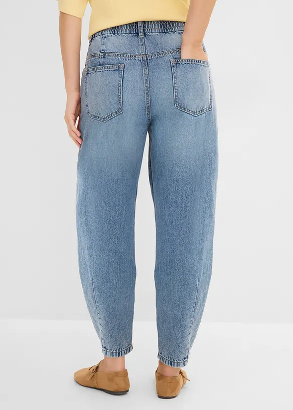Barrel Jeans High Waist cropped, bonprix