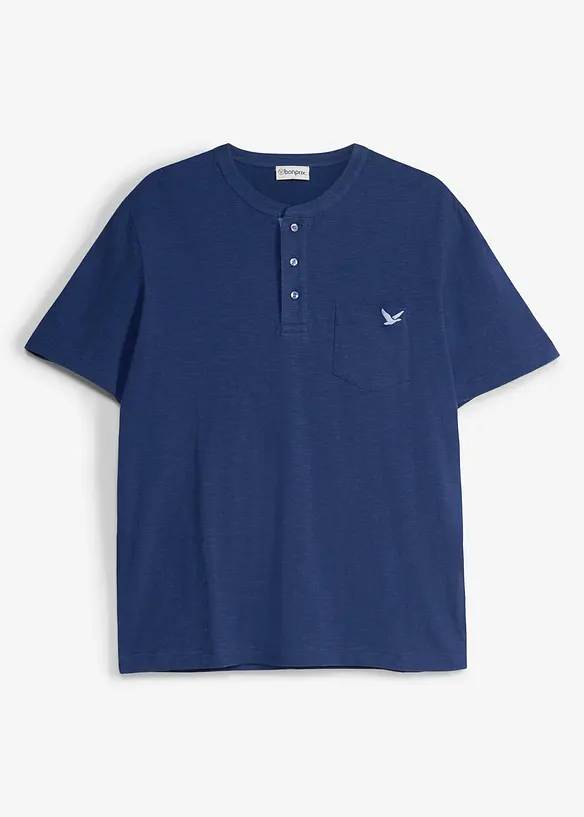 T-shirt med farfarskrage, av ekologisk bomull, bonprix